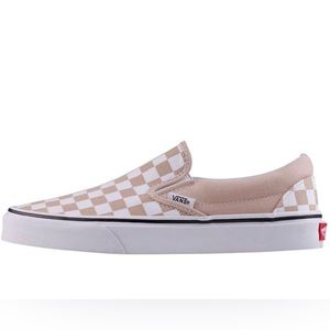 Nude Checkered Slip-on Vans